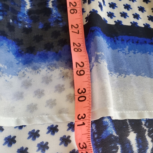 SWIM American Rag 1X Hi-low Boho Swim Cover Up Blue Floral - Picture 10 of 15